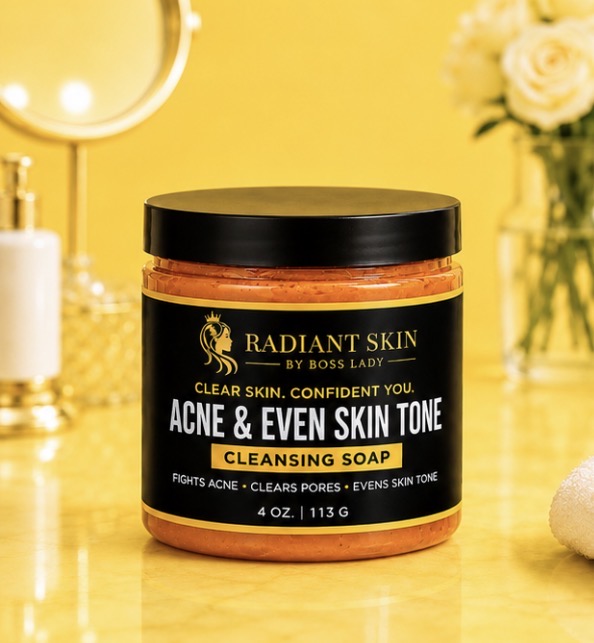 Radiant Skin By Boss Lady Acne & Even Skin Tone Cleansing Soap 4 Oz