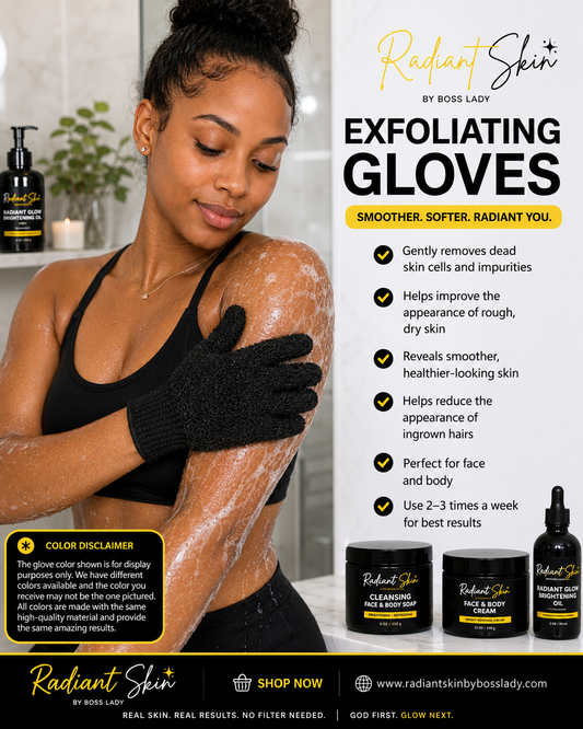 Radiant Skin Exfoliating Gloves – Face & Body Scrub Gloves (1 Pair)