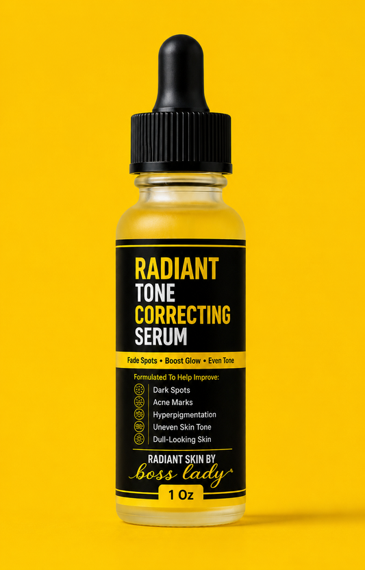 Radiant Tone Correcting Serum – 1 oz
Brighten • Even Tone • Reveal Your Natural Glow