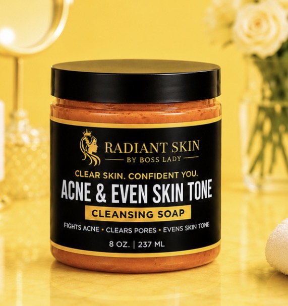 Radiant Skin By Boss Lady Acne & Even Skin Tone Cleansing Soap 8 Oz