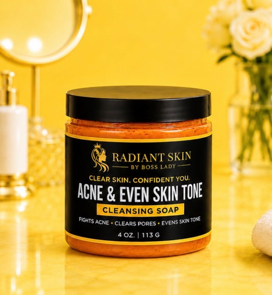 Radiant Skin By Boss Lady Acne & Even Skin Tone Cleansing Soap 4 Oz