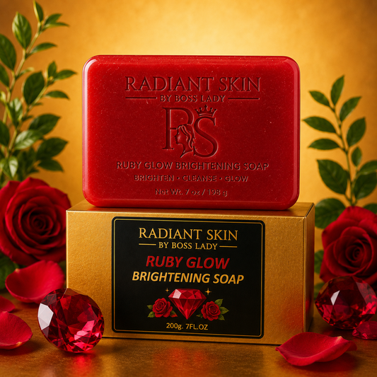 Ruby Glow Brightening Soap – Cleansing Face & Body Soap (7 oz / 198g)