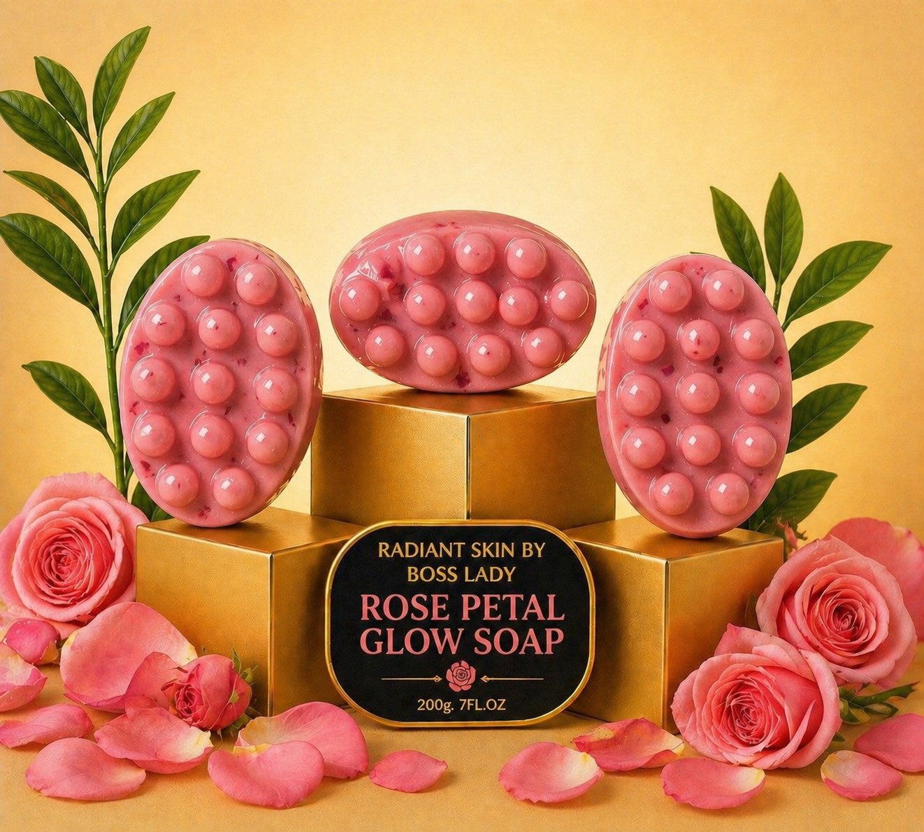 3 ROSE PETAL GLOW SOAP