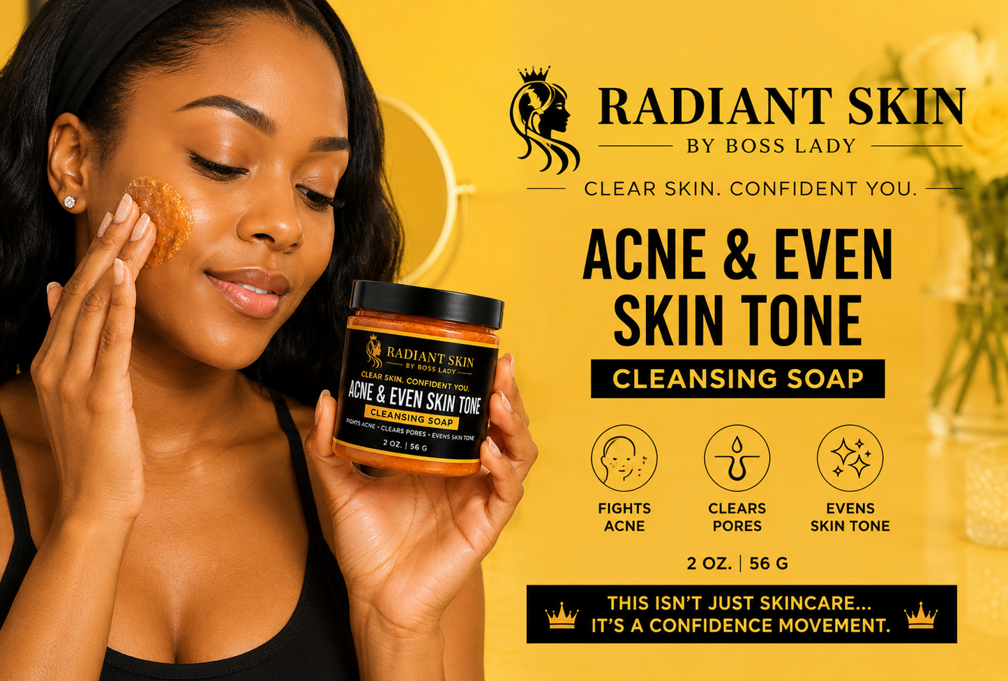 TRY ME OUT! Acne & Even Skin Tone Cleansing Soap – Face & Body (2 OZ)